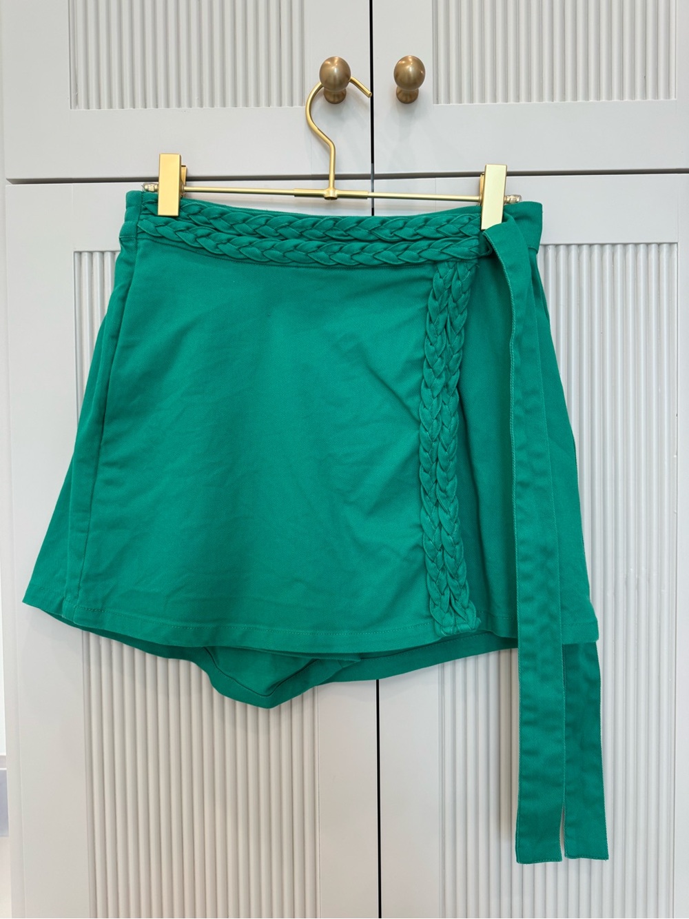 Entro Green Braided-Waist Skort